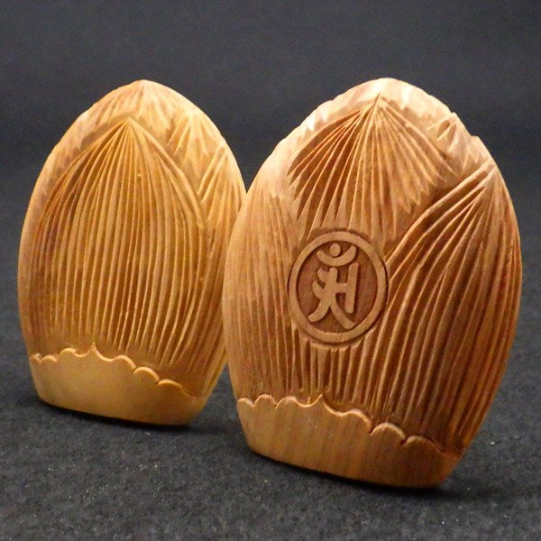 白檀香合仏 開運十二支御守本尊(辰(たつ)・巳(へび) 普賢菩薩)●金色巾着付×5コまとめ買い