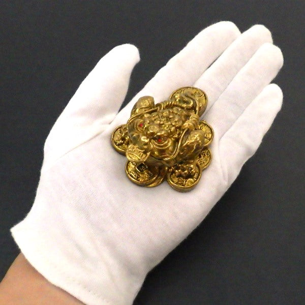 銅製(ミニ)三脚蛙●赤いフェルト付