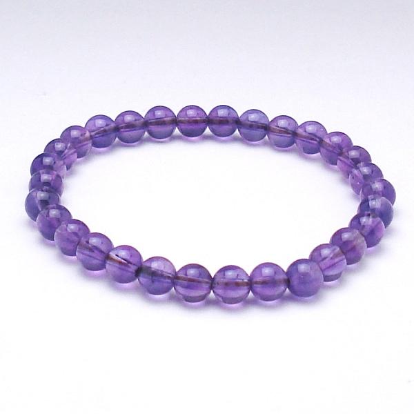 AA級アメジストブレスレット6mm【紙箱付き】