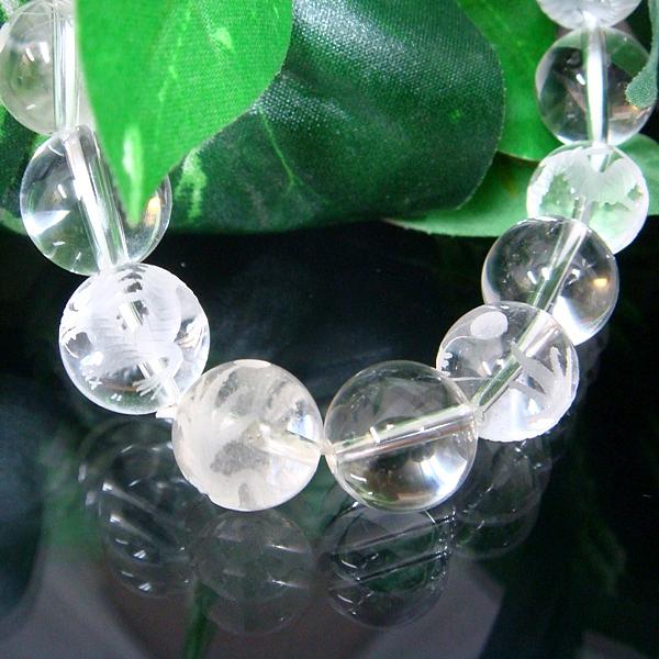 AA級龍彫り水晶コンビブレスレット12mm【高級ケース付き】