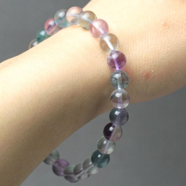 A級フローライトブレスレット8mm【巾着付き】