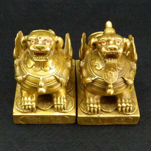 和田玉製貔貅（ヒキュウ) 楽天市場】ヒキュウ 貔貅 置物 風水 ヒキュウ置物 真鍮製 ミニ