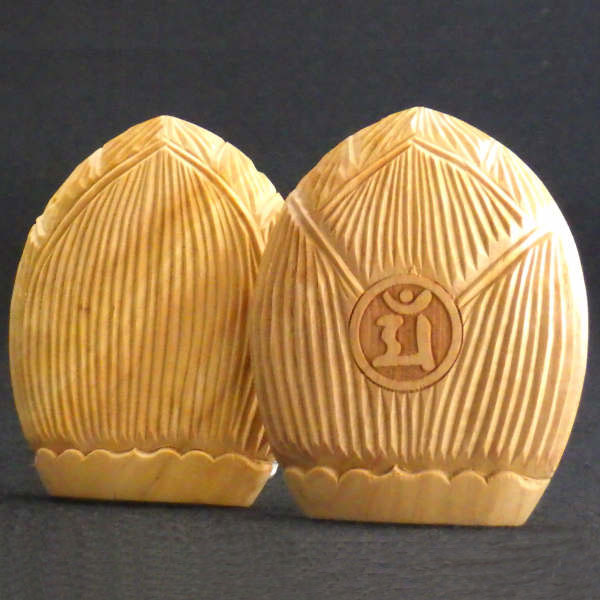 白檀香合仏 開運十二支御守本尊(卯(うさぎ・ウサギ・兎) 文殊菩薩)●金色巾着付