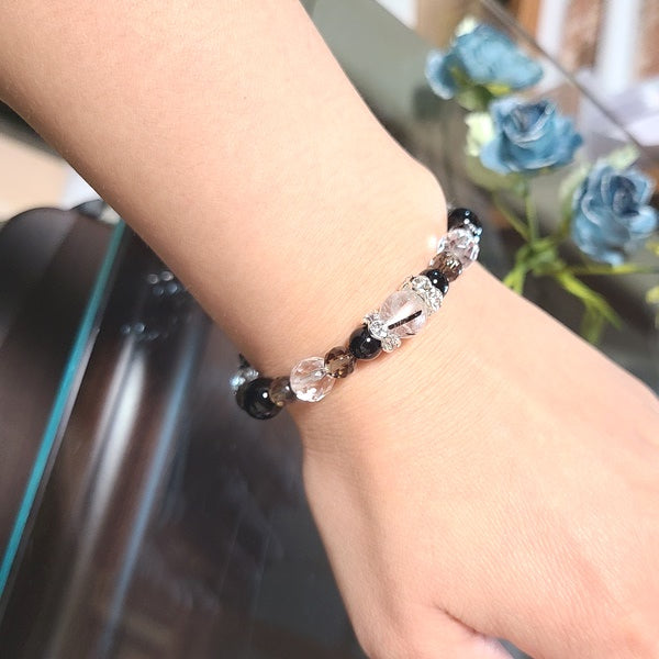 魔除け・厄除け☆黒色ブレスレット●石の意味カード【紙箱付き】