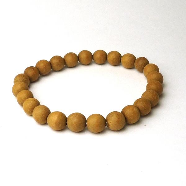 本白檀(サンダルウッド)ブレスレット8mm【巾着付き】