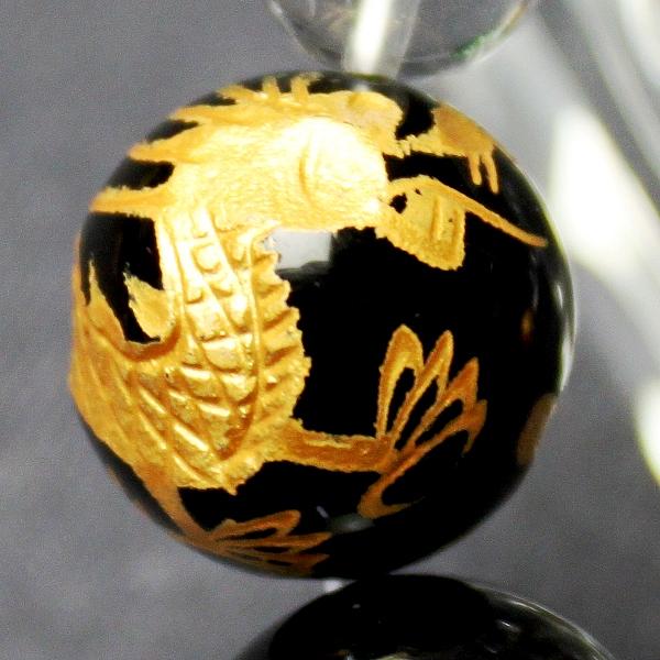 AA級風水青龍・朱雀彫り太極図ブレスレット(健康運)●石の意味カード付【紙箱付き】