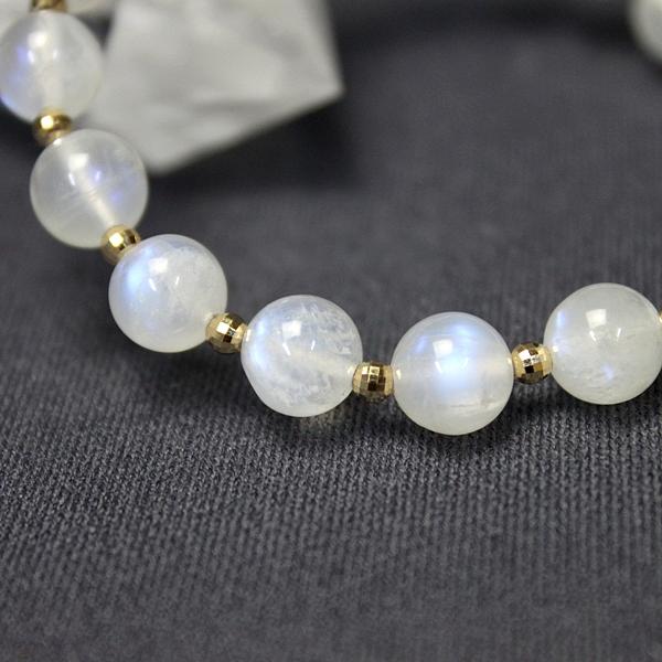 18金ゴールド使用AAA級ロイヤルブルームーンストーンブレスレット8mm【高級ケース付き】