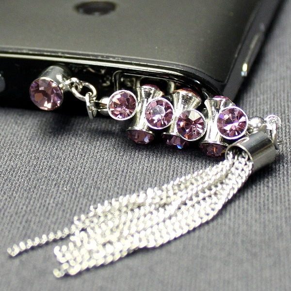 スマホ用フォンピアス(紫)(チェーンタイプB)