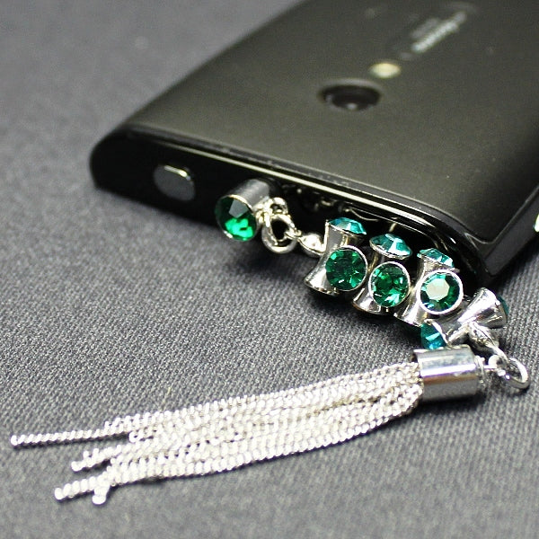 スマホ用フォンピアス(緑)(チェーンタイプB)