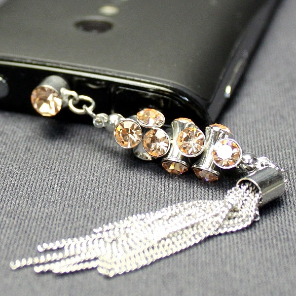 スマホ用フォンピアス(薄茶)(チェーンタイプB)