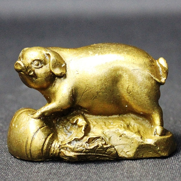 銅製 金運の豚(ミニ)