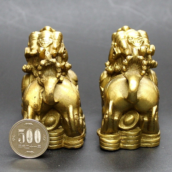 銅製「元宝貔貅(ヒキュウ)(一対)」