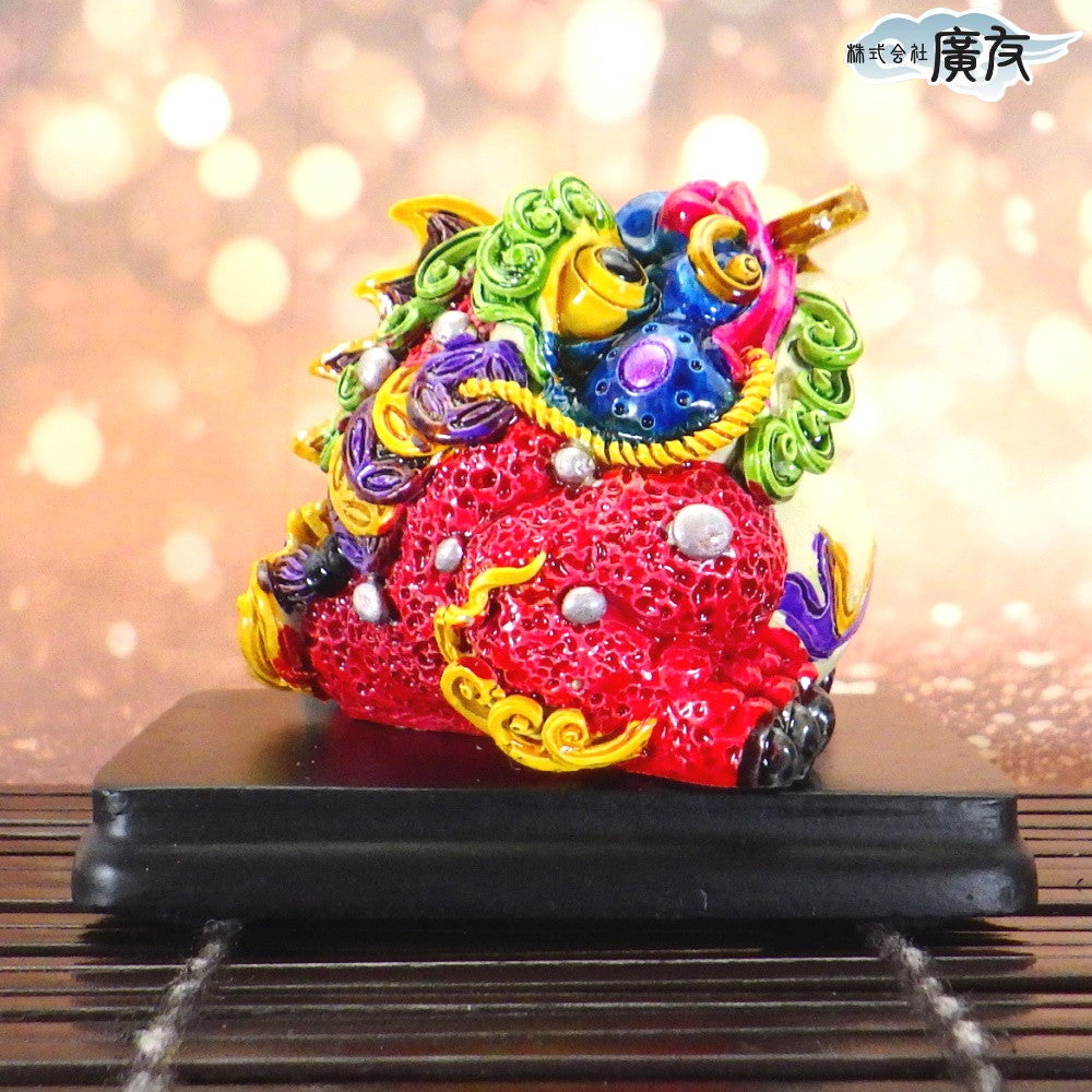 樹脂製ラッキーカラー 進宝金蛙(ミニ)台座付き