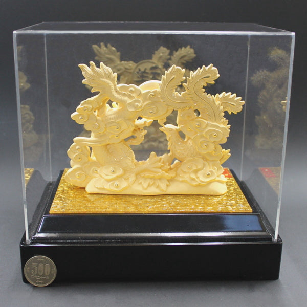 銅箔金メッキ製 開運龍鳳(龍鳳呈祥)(ケース付)