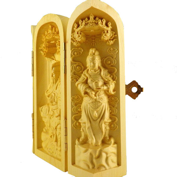 つげ 関聖帝君 三尊 厨子