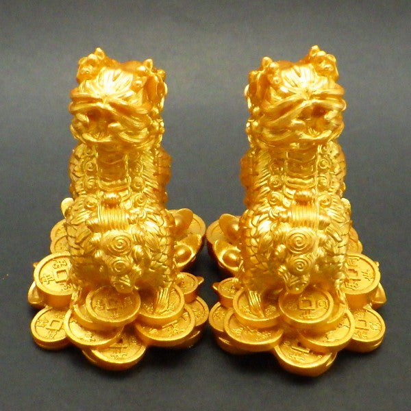 樹脂製「古銭麒麟」(ミニ)(一対)