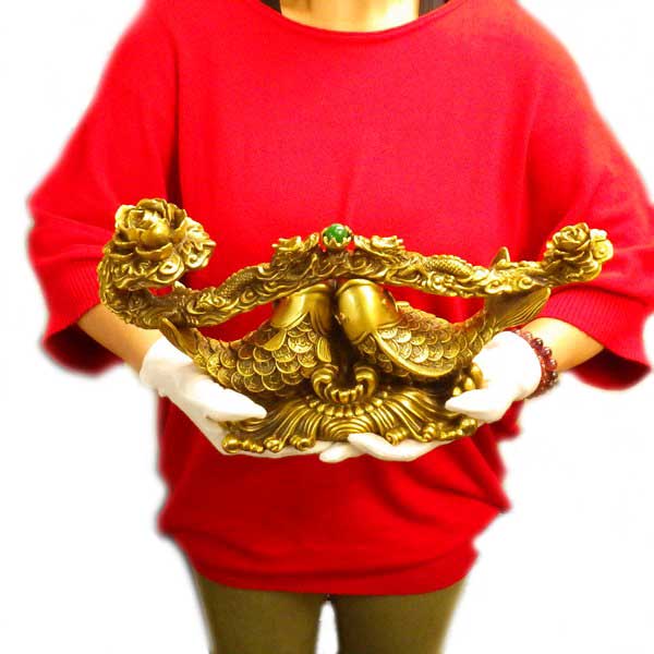 銅製「如意双鯉」(特大)