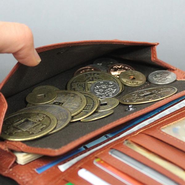 風水財布「龍」(長財布)(茶)【少々難有のため半額特価】