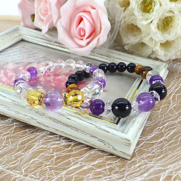 2月誕生石ブレスレット 2月生まれ レディース ブレスレット●石の意味カード【紙箱付き】