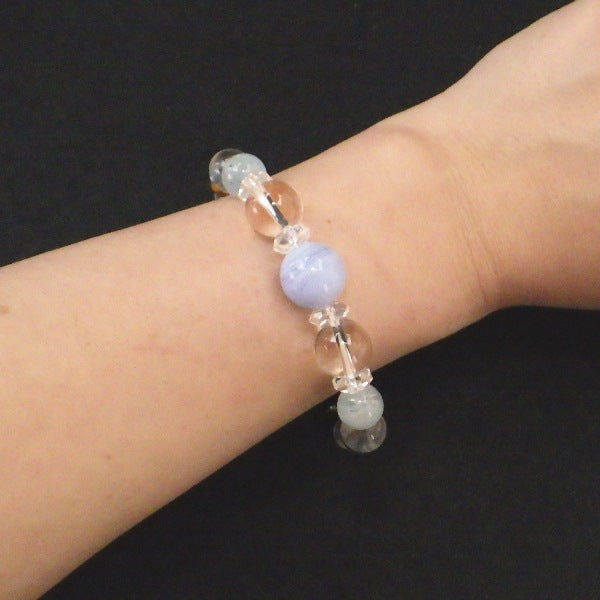 3月誕生石ブレスレット 3月生まれ メンズ ブレスレット●石の意味カード【紙箱付き】