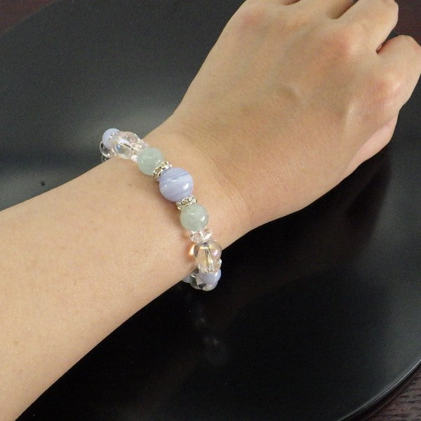 3月誕生石ブレスレット 3月生まれ レディース ブレスレット●石の意味カード【紙箱付き】