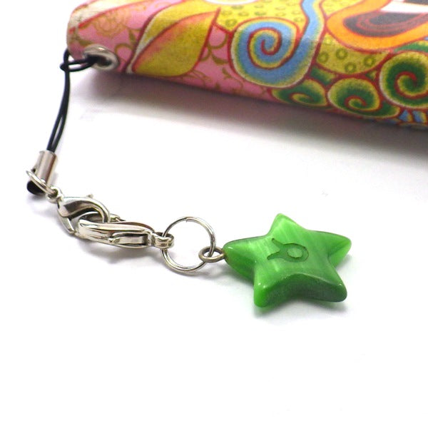 星座別ラッキーカラー「星型ストラップ」おうし座 (ひも製ストラップ付き)