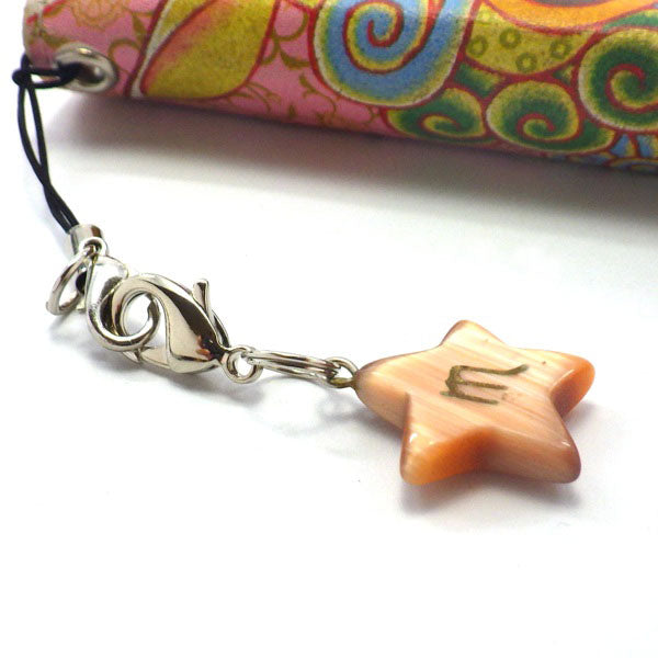 星座別ラッキーカラー「星型ストラップ」さそり座 (ひも製ストラップ付き)