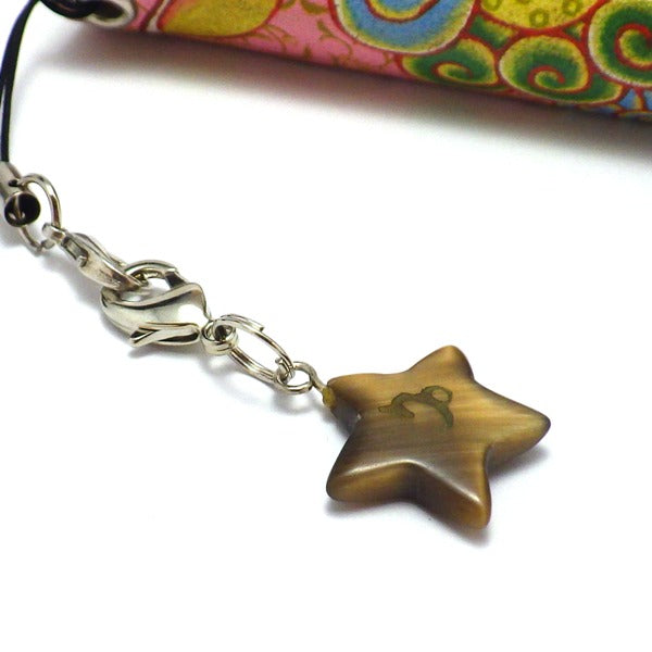 星座別ラッキーカラー「星型ストラップ」やぎ座 (ひも製ストラップ付き)