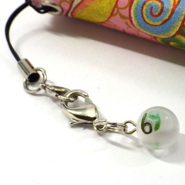 星座別色別開運玉ストラップかに座 (ひも製ストラップ付き)