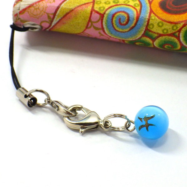 星座別色別開運玉ストラップうお座 (ひも製ストラップ付き)