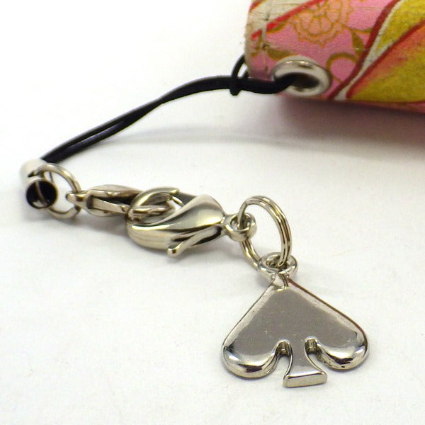 シルバープレートストラップスペード (ひも製ストラップ付き)