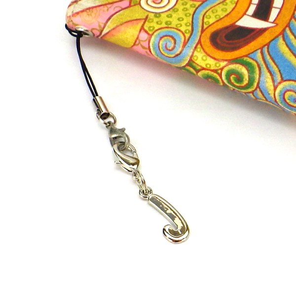 シルバープレートストラップJ (ひも製ストラップ付き)