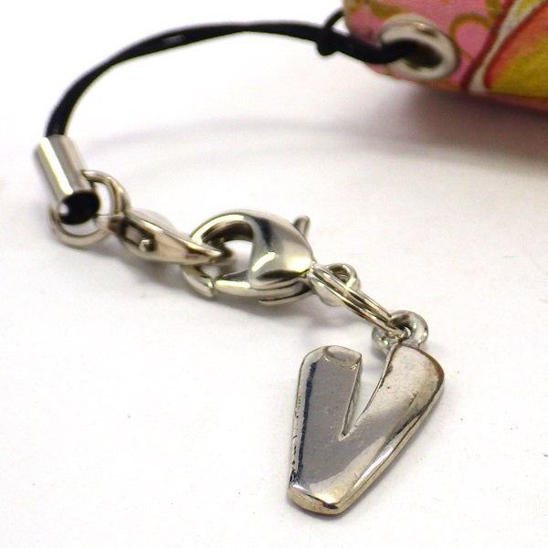 シルバープレートストラップV (ひも製ストラップ付き)