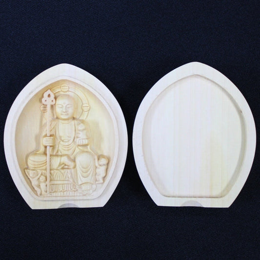 つげ香合仏「水子地蔵尊」●白色巾着付【少々難有のため特価】【訳アリ 返品・交換不可】