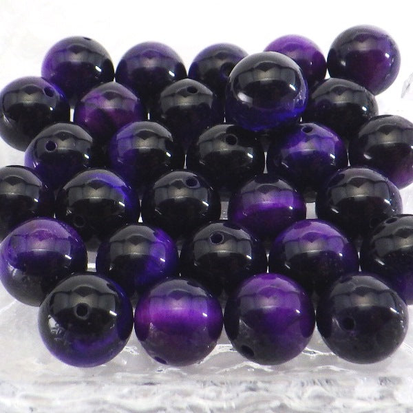 パワーストーン パーツ パープルタイガーアイ 10~10.9mm 一粒売り バラ売り