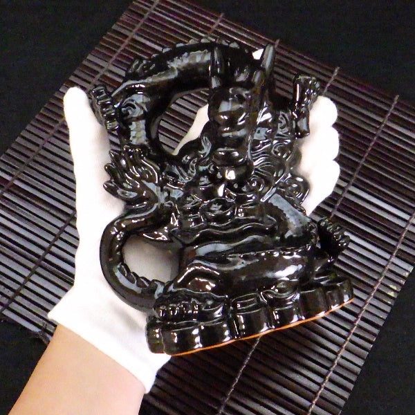 招財福煙黒龍倒流香炉 倒流香付