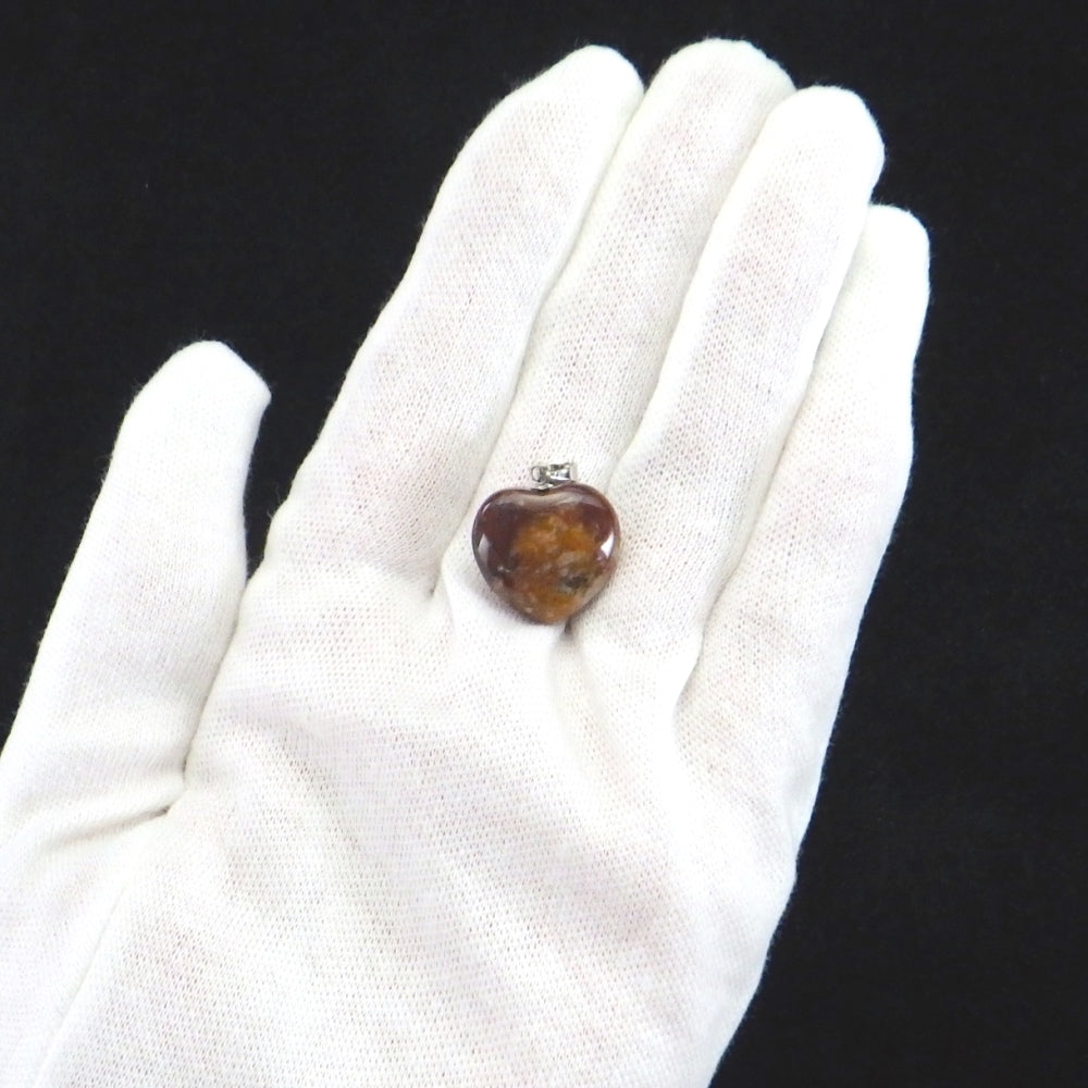 ハート型トップ (アゲート)ダークレッド