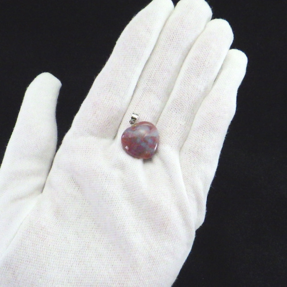 ハート型トップ (アゲート)ライトレッド