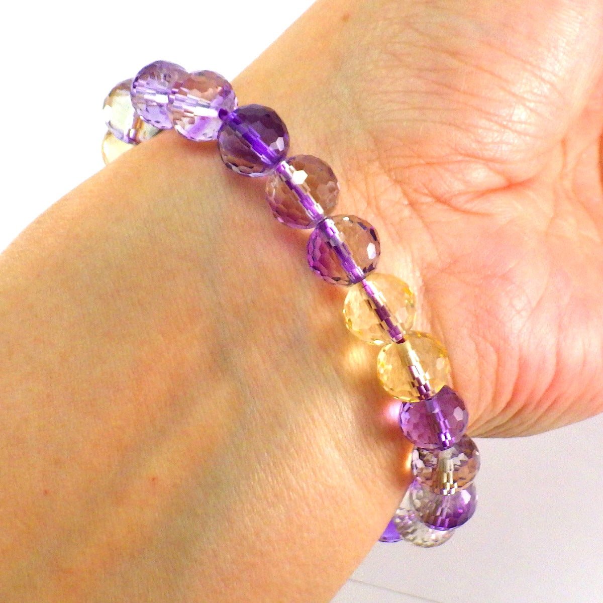 AA級アメトリンミラーボールカットブレスレット8mm【紙箱付き】