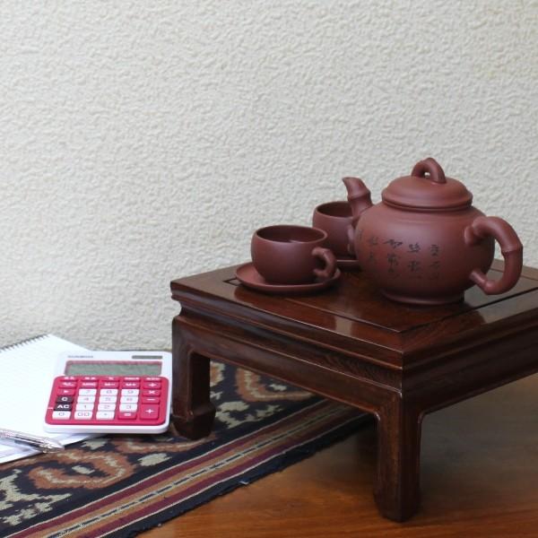 宜興焼 紅竹茶器セット