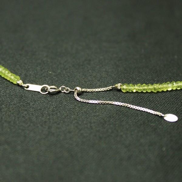 ペリドットボタンカットネックレスAAA級