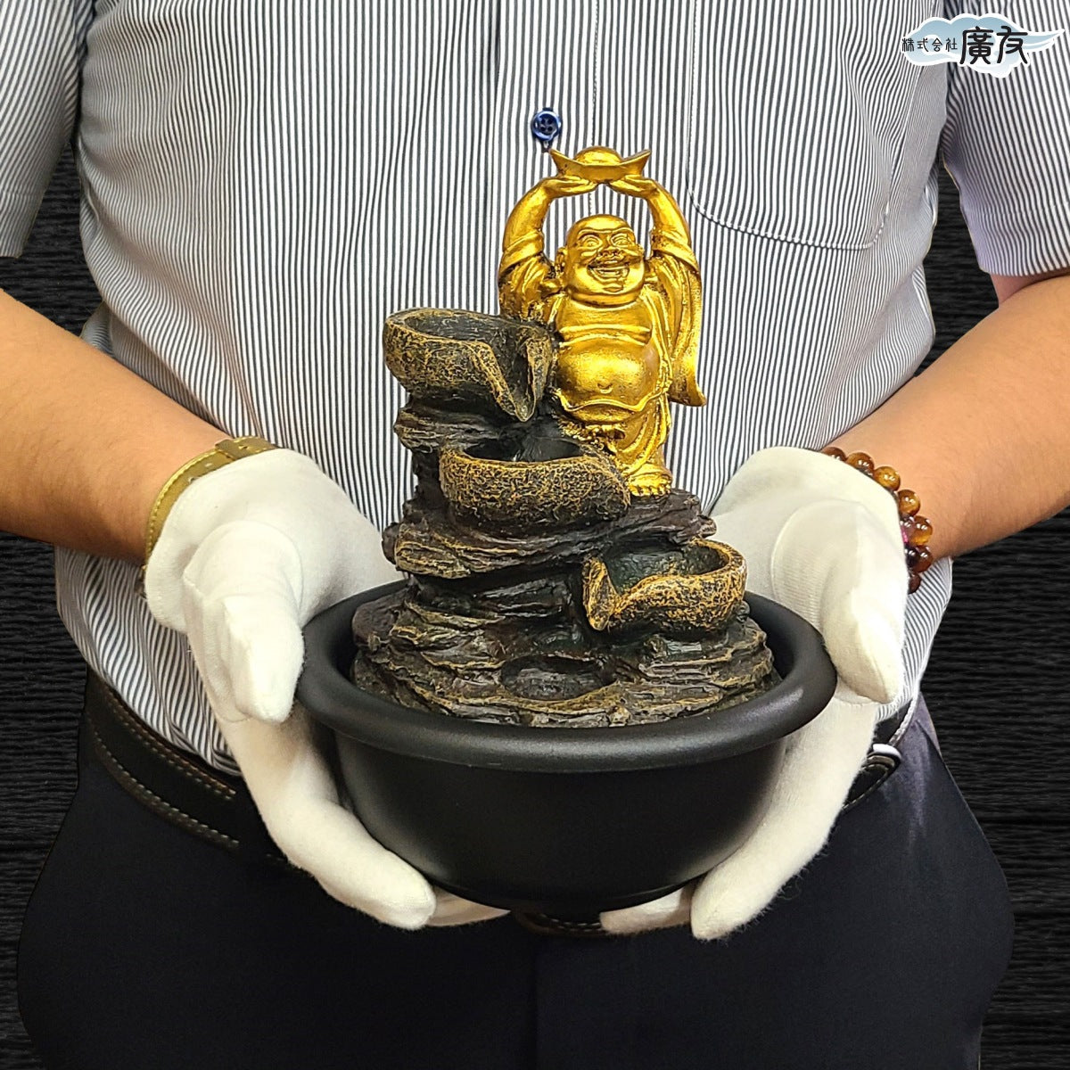 樹脂製 流水上元宝布袋(噴水)