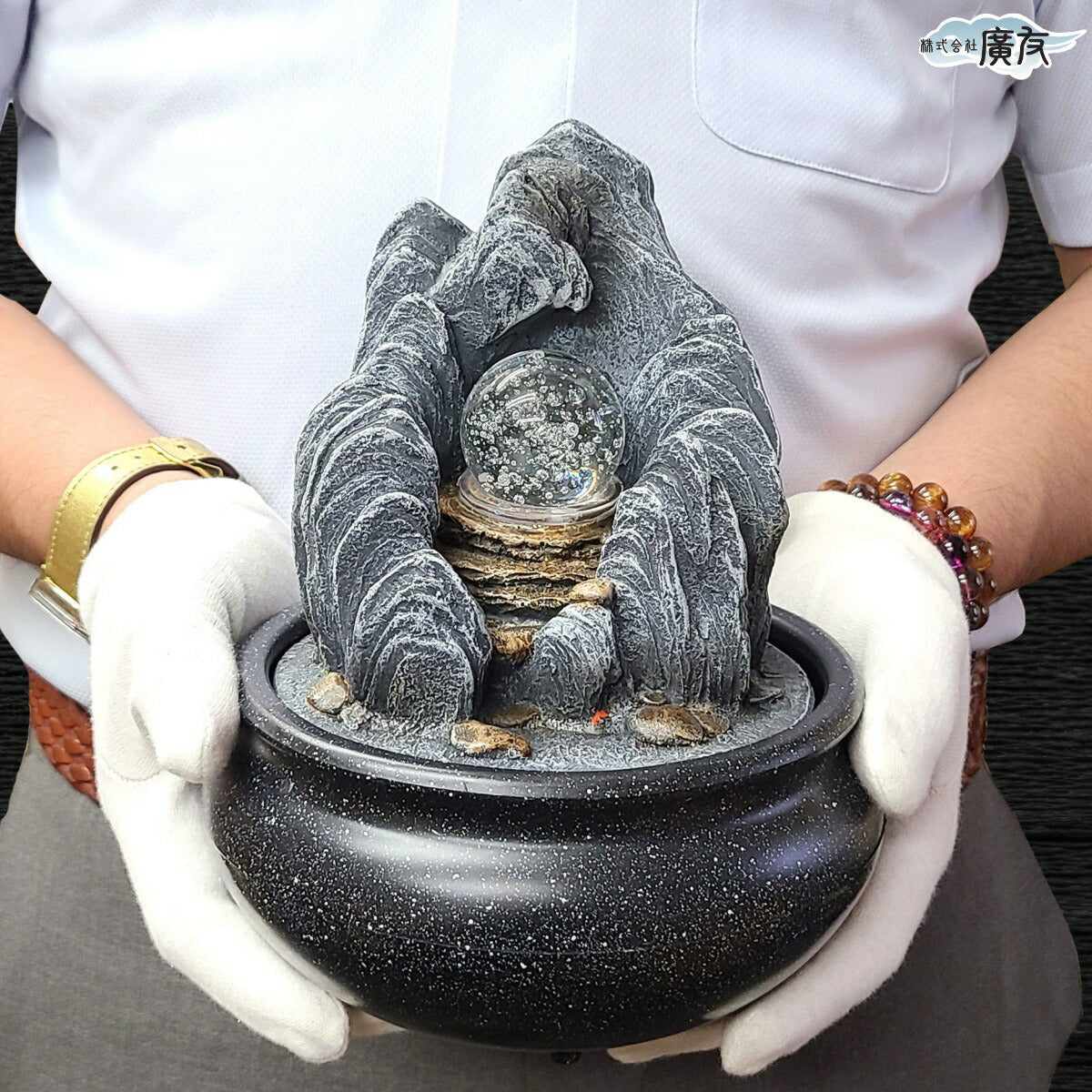 樹脂製 流水山水玉龍珠(噴水)