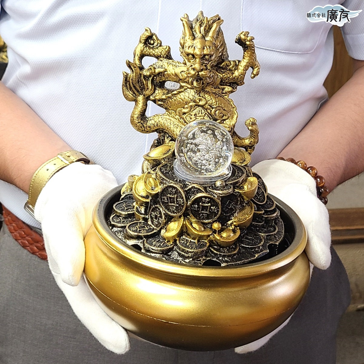 樹脂製 流水金龍龍珠(噴水)