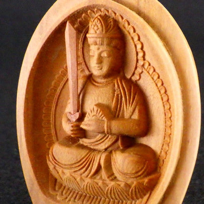 白檀香合仏　開運十二支御守本尊（丑（うし）・寅（とら）　虚空蔵菩薩）●金色巾着付×5コまとめ買い