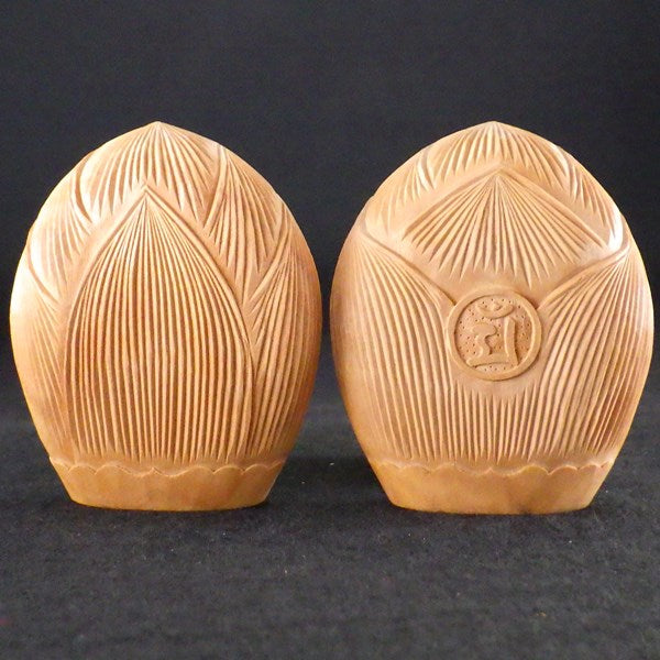 白檀香合仏　開運十二支御守本尊（卯（うさぎ）　文殊菩薩）●金色巾着付×5コまとめ買い