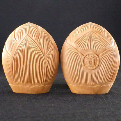 白檀香合仏　開運十二支御守本尊（卯（うさぎ）　文殊菩薩）●金色巾着付×5コまとめ買い