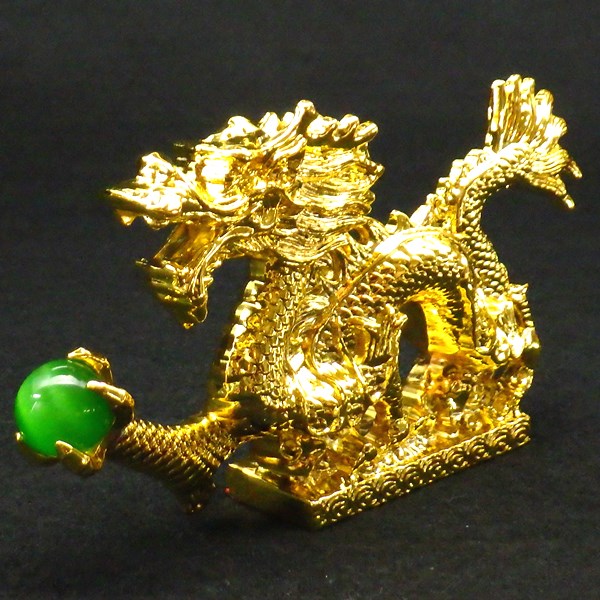 銅製 金彩江龍