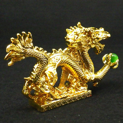 銅製 金彩江龍