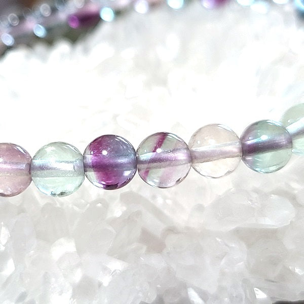 A級フローライトブレスレット6mm【巾着付き】